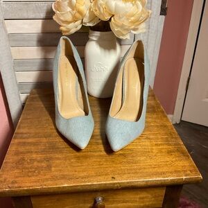 Shoe Republic LA Blue Heels Classic Suede Pumps